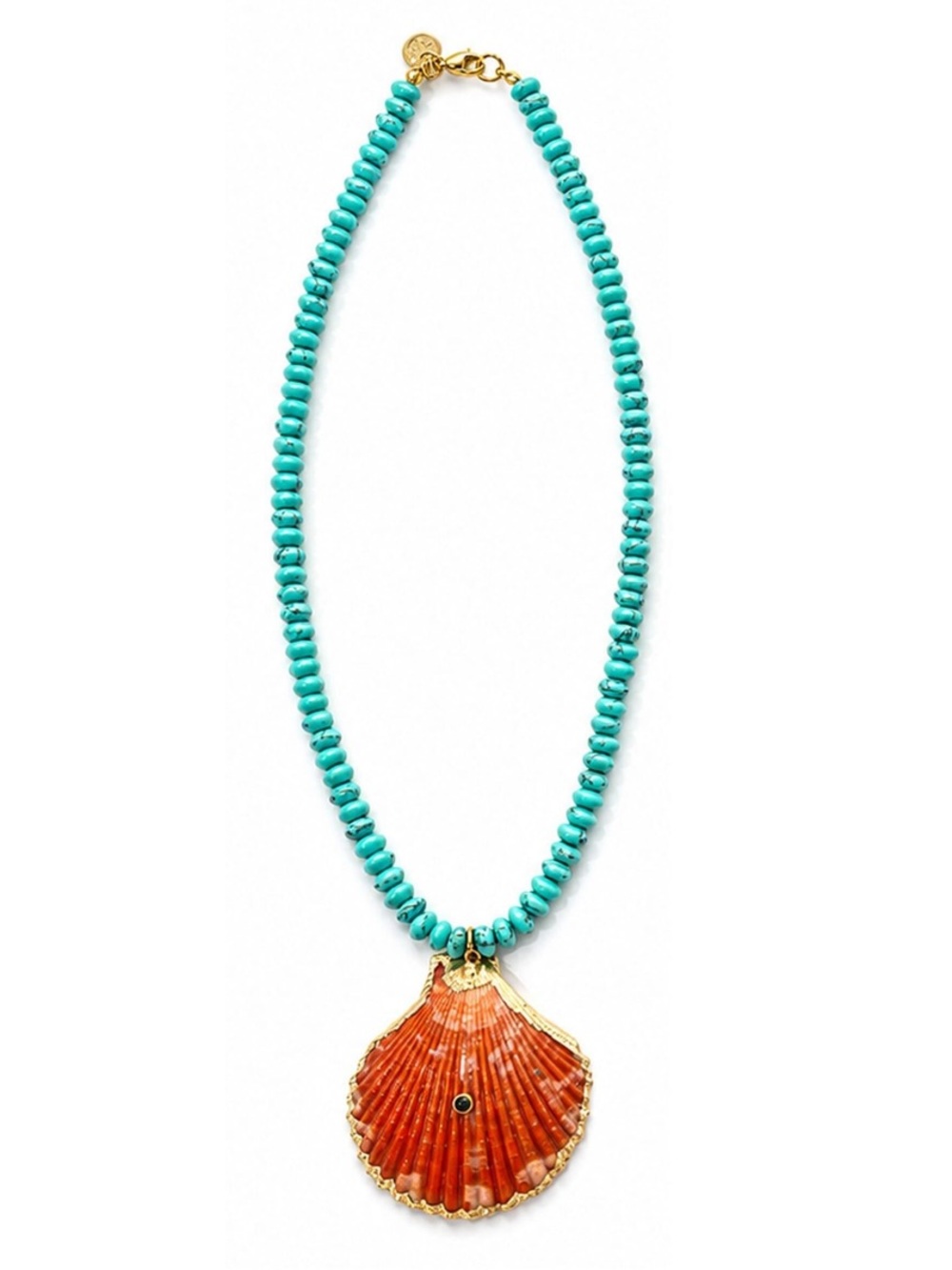 NEW Mayamar Blue Azure Coast Natural Shell Beaded Turquoise Necklace Coastal
